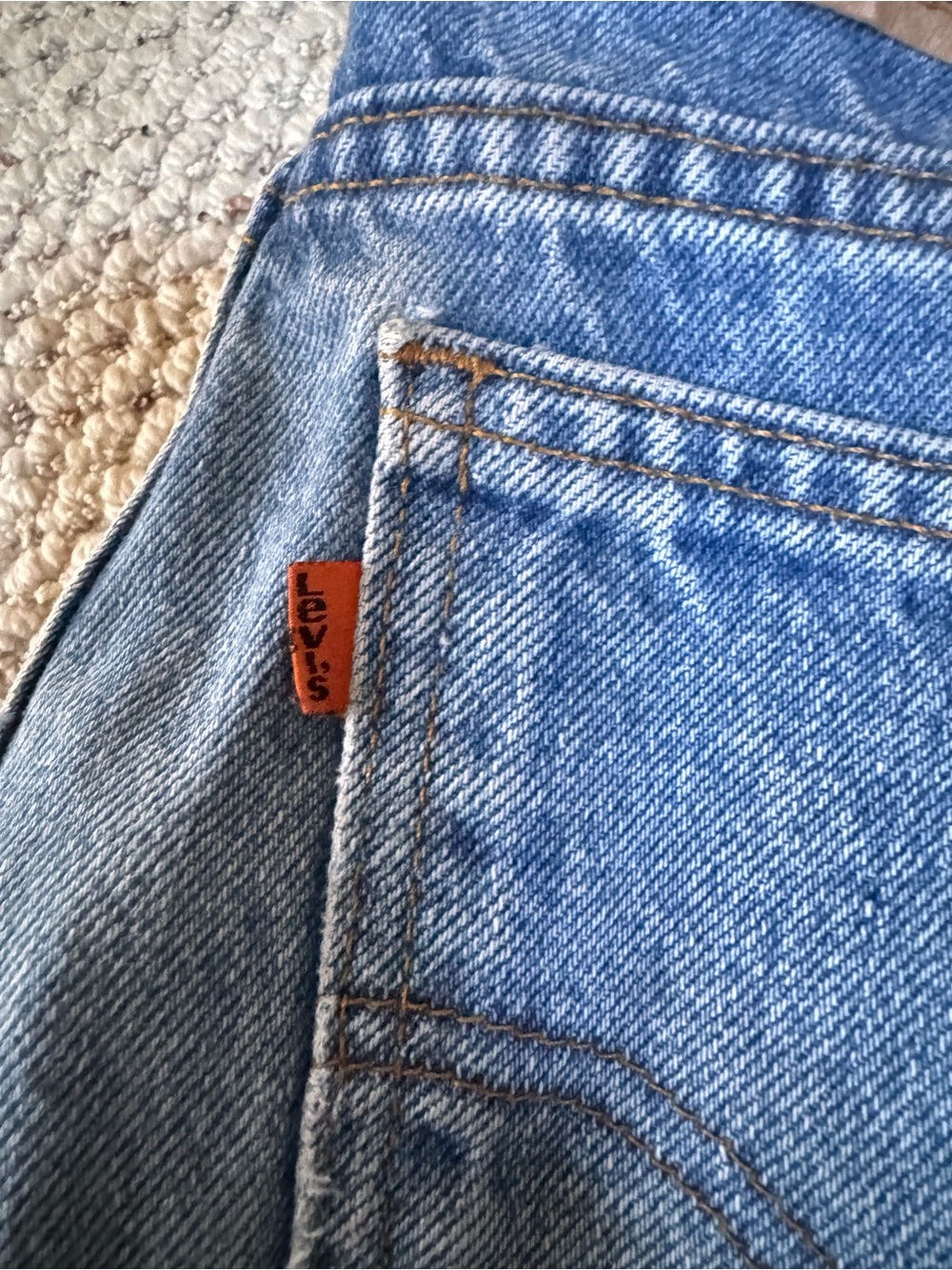 Vintage 90’s Orange Tag 517 Levi's Light Blue Jeans - Picture 4 of 7